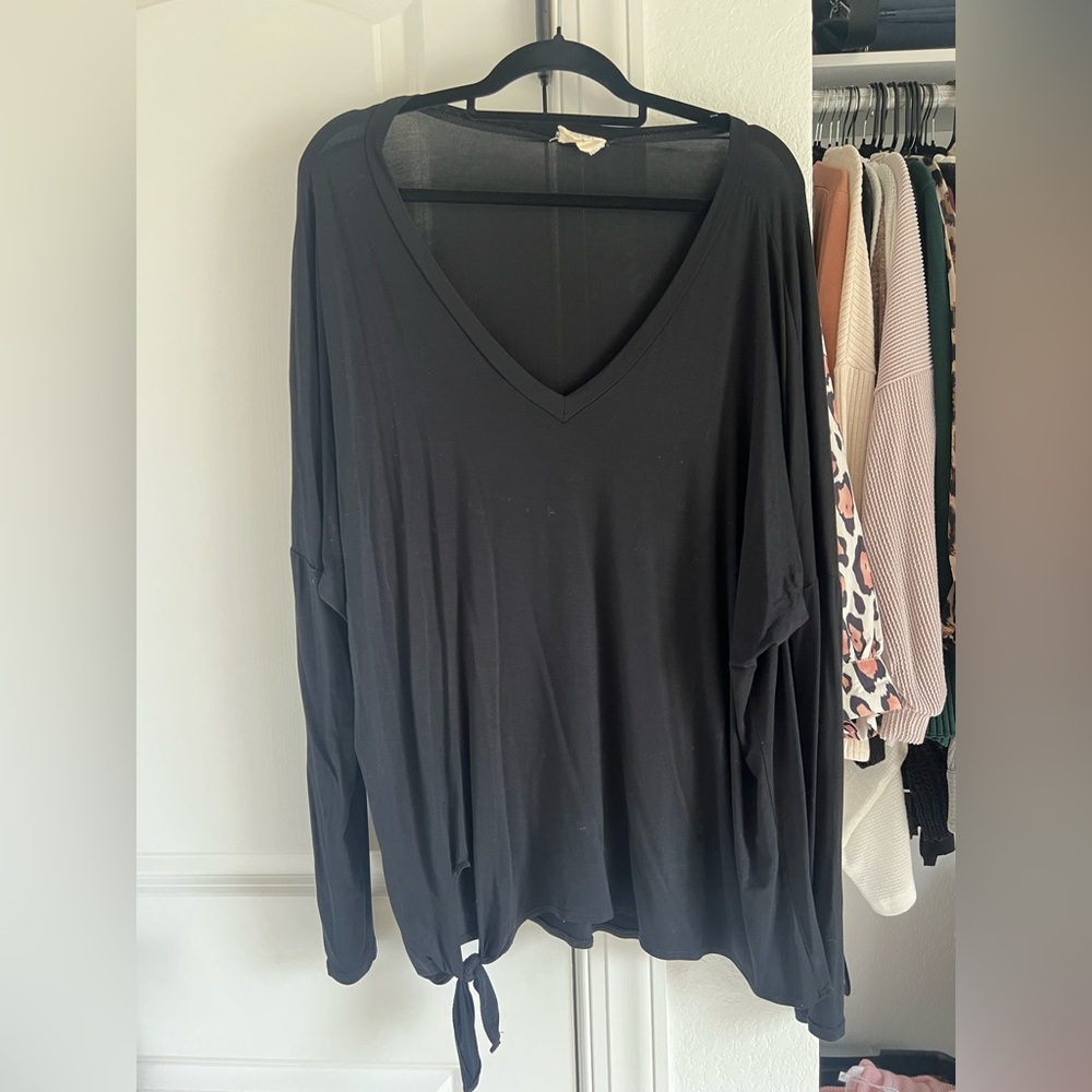 Month of Sundays V-Neck Black Women's Top
